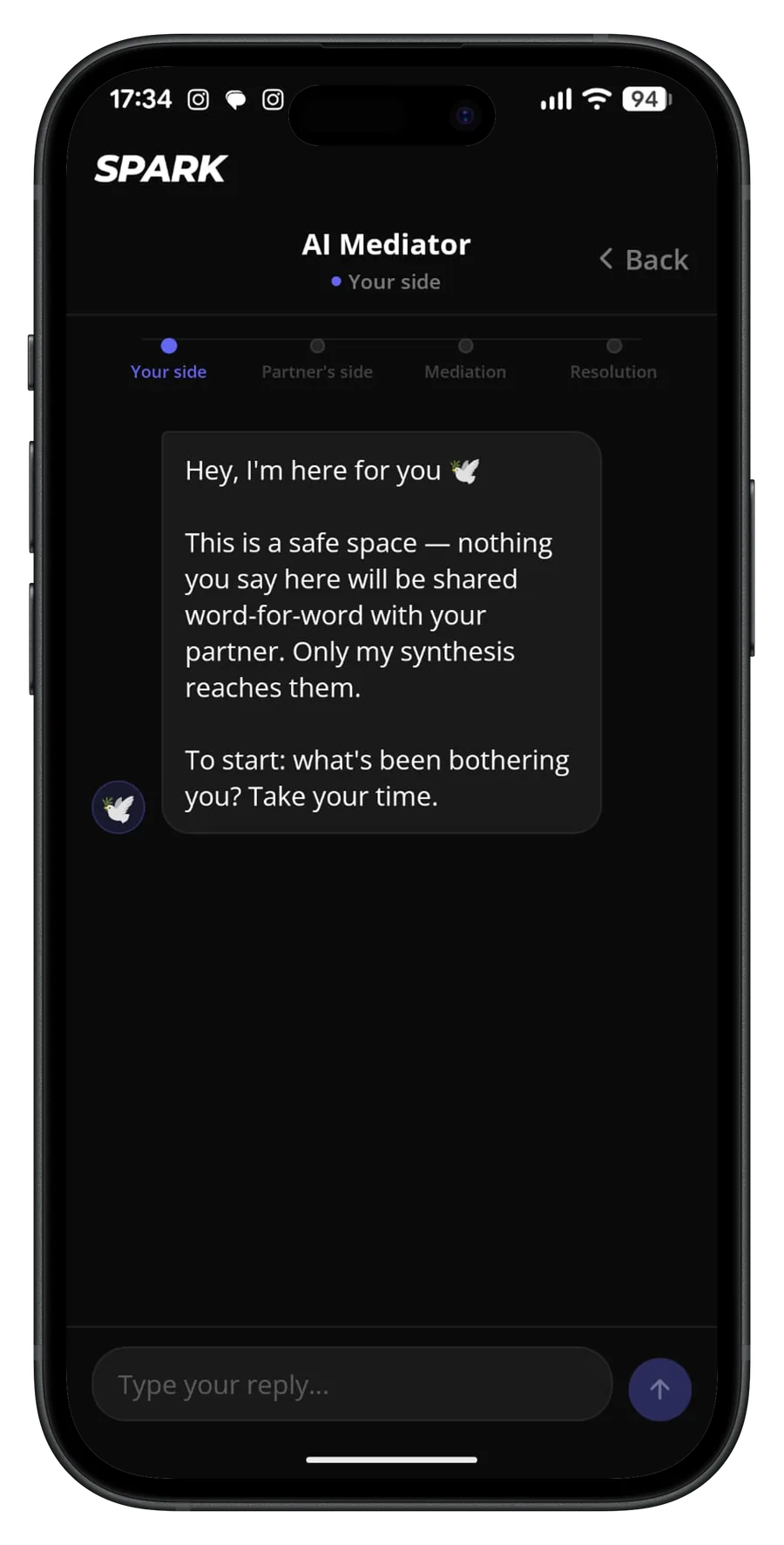 Spark AI mediator helping resolve a conflict
